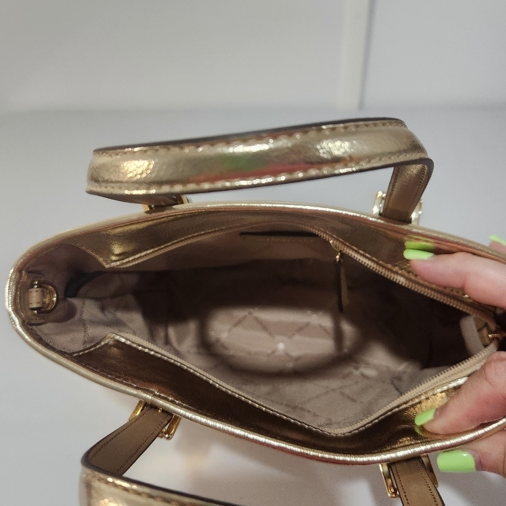 Michael Kors Small Gold Tote Bag - Picture 2 of 11